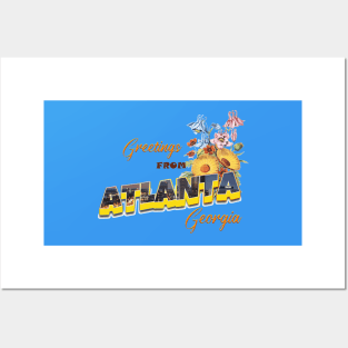 Atlanta Georgia Vintage Floral Greeting Card Posters and Art